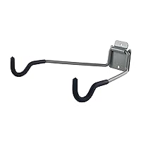 Stalwart Bike Wall Mount - EVA Foam Padded Bicycle Hooks with 50lb Capacity - Flip-Up Garage Bicycle Rack for Mountain, Road, and Kids Bikes by Rad Sportz, Silver, Black