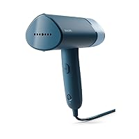 PHILIPS 3000 Series Handheld Travel Steamer, Compact & Foldable, Fast Heat Up, 3.3oz Capacity, up to 20g/min Continuous steam, No Ironing Board Needed, Blue (STH3000/20)