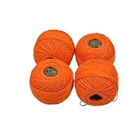 Bright Orange Cotton Crochet Threads Stitch Embroidery Thread Friendship Bracelet Thread Floss Bracelet Yarn Package of 2 Spools Thickness 1mm KBG-0401-9