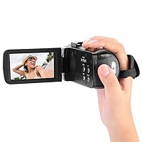 Video Camera DV - 3 inch IPS Touch Screen Display, WiFi Digital Zoom Video Camera Support Remote Control & Hd Multimedia Interface 4 Anti Shake Camcorder Built in LED light for Vlogging (microphone)