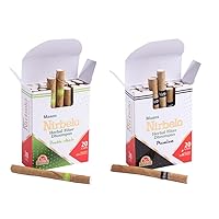 Double Apple & Premium Flavoured Herbal Cigarettes with Corn Husk Filter, 100% Tobacco Free & Nicotine Free for Quit Smoking, 20 Cigarattes each, Pack of 2