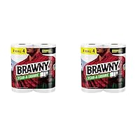 Brawny® Tear-A-Square® Paper Towels, 2 Double Rolls : 4 Regular Rolls (Pack of 2)