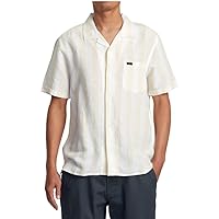 RVCA Mens Relaxed Fit Short Sleeve Woven Top