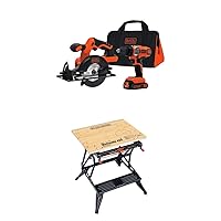 BLACK+DECKER BDCD220CS 20-volt Max Drill/Driver and Circular Saw Kit with BLACK+DECKER WM425-A Portable Project Center and Vise