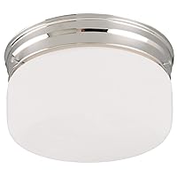 Design House 501965 Traditional 2-Light Indoor Ceiling Mount Dimmable Opal Glass Bedroom Hallway Kitchen Dining Room, 8.75 in, Polished Chrome
