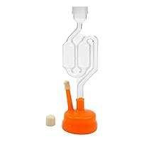 Twin Bubble Airlock with Universal Orange Carboy Cap