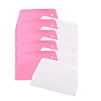 10 Pcs Trapezoidal Dough Scrapers, Hard Plastic Cutters, Food-safe Plastic Dough Cutter, Bench Scraper with Small Hole, Multipurpose Kitchen Gadgets Food Scrapers for Baking Pasta Pastry Pizza Cake