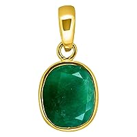 11.25 Ratti 10.00 Carat Lab Certified Natural Emerald Loose Gemstone Panna Gold Plated Pendant Locket