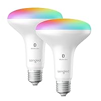 Sengled Alexa Light Bulb, BR30, S1 Auto Pairing with Alexa Devices, Smart Flood Light Bulb that Work with Alexa, Multicolor Dimmable, E26,RGBW Lights, 65W Equivalent Recessed, No Hub Required, 2-Pack