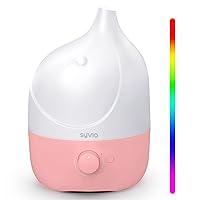 Syvio Cool Mist Humidifiers for Baby Bedroom, Whisper-Quiet Diffuser & 7-Color Night Light Humidifier for Nursery, Kids, Plants, Filterless, Variable Mist, Lasts up to 45 Hours, BPA Free, 1.8L, Pink