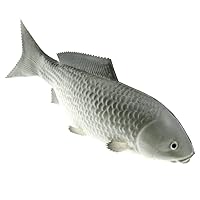 13.8 inch Fake Big Carp Decoration Artificial Fish Wall Hanging Lifelike Animal Toy for Home Kitchen Shop Restaurant Christmas Show - Grey