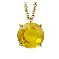 Choose Your Natural Gemstone Round Pendant With Chain 18k Gold Plated Rose,Gold Plated,925 Sterling-silver jewelry Necklace For Girls and Womens