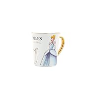 Disney Cinderella D100 Gold Handle Mug Kitchen Accessories | Cute Ceramic Housewarming Gifts For Men And Women And Kids | Official Licensee | 1 Set
