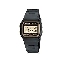 Casio F91WG-9 Men's Retro Black Band Gold Face Alarm Chronograph Digital Watch
