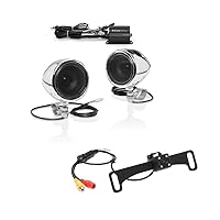 BOSS Audio Systems Bluetooth Motorcycle Speakers with Amplifier + Backup Camera