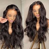 HD 13X6 Lace Front Human Hair Wigs For Women Brazilian Remy Hair Loose Wavy Glueless Pre Plucked Baby Hair-24inch 180%