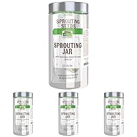 NOW Foods, Sprouting Jar with Stainless Steel Screen, Designed for Legumes, Seeds and Grains Sprouting, 1 Jar (Pack of 4)