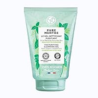 Yves Rocher Purifying Cleansing Gel for Combination to Oily Skin – Pure Menthe – 4.2 Oz – 1 Ct