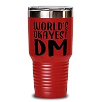 DND Cleric 30oz Stainless Steel Tumbler With Lid Pink, World s Okayest DM Unique Present Idea