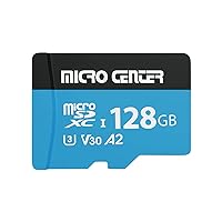 Micro Center Performance 128GB microSDXC Card, A2 Micro SD Card, UHS-I C10 U3 V30 A2 4K UHD Video Flash Memory Card with Adapter for Smartphones, Tablets, Drones and Action Cameras (128GB)