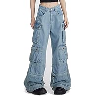 Aelfric Eden Mens Harajuku Multi Pockets Loose Jeans Retro Unisex Denim Pants Jogging Casual Streetwear Trousers