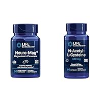 Life Extension Neuro-mag Magnesium L-threonate, Magnesium L-threonate, Brain Health & N-Acetyl-L-Cysteine (NAC), Immune, Respiratory, Liver Health, NAC 600 mg