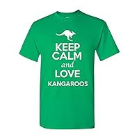 Keep Calm and Love Kangaroos Animal Lover Adult T-Shirt Tee