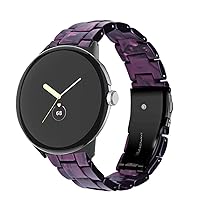 Resin Watch Band Compatible with Google Pixel Watch 2/Pixel Watch Women Men Metal Clasp Strap Lightweight Bracelet for Google Pixel Watch