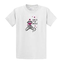 Cancer Awareness T-Shirt Sock It to Cancer Monkey Cute Fund Raising Support Breast Raise Unisex Tee Shirt -White-6Xl