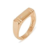 18k Rose Gold Natural Diamond Mens Band Ring - Sizes 6 to 12 Available (0 cttw, H-I Color, I2-I3 Clarity)