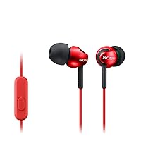 Sony Deep Bass Earphones with Smartphone Control and Mic - Metallic Red