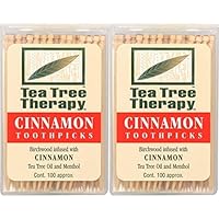 Tea Tree Therapy Cinnamon Toothpicks (1x100 CT) (Pack of 2)