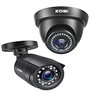 ZOSI 2MP 1080p 1920TVL Outdoor Indoor Security camera,Hybrid 4-in-1 TVI/CVI/AHD/CVBS CCTV dome&bullet Camera,80ft IR Night Vision Weatherproof For 960H,720P,1080P,5MP,4K analog Surveillance DVR System