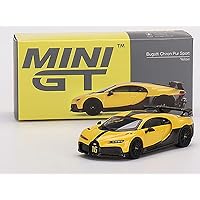 Bugatti Chiron Pur Sport Yellow and Carbon Limited Edition to 4200 Pieces Worldwide 1/64 Diecast Model Car by True Scale Miniatures MGT00428