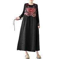 Traditional Chinese Dress National Flower Embroidery Improved Cotton Linen Oriental Sleeveless