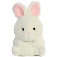Aurora® Round Rolly Pet™ Bunbun Bunny™ Stuffed Animal - Adorable Companions - On-The-Go Fun - White 5 Inches