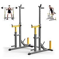 Adjustable Squat Rack,Multi-Function Barbell Rack for Weight Lifting and Home Gym Fitness Workout Portable Squat Bench Press,Load 690LBS (K KiNGKANG)
