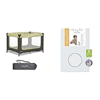 Zodiak Portable Playard in Grey and Green, Lightweight & Holly 3” Fiber Portable, Greenguard Gold Certified, Waterproof Vinyl Cover