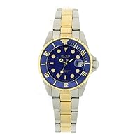 Del Mar 50120 Womens 200 Meter Sport Watch Two Tone with Blue Dial
