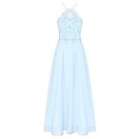 YiZYiF Women Halter Chiffon Bridesmaid Dresses Long Formal Party Dress for Prom Gown for Evening Party