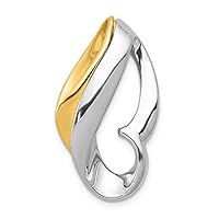 14ct Two Tone Solid Polished Gold Fits Up To 6mm Omega 8mm Reversible Omega Slide Jewelry for Women