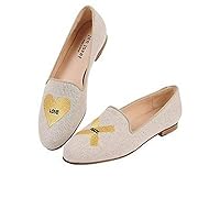 Womens Gatsby Love & Hate Natural Linen Loafer Flat - M