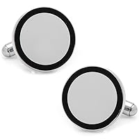 Ox and Bull Trading Co. Stainless Steel Round Engravable Framed Cufflinks