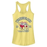 Disney Women's Alice in Wonderland Tweedledee Tweedledum Collegiate Juniors Racerback Tank