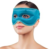 Gel Eye Mask Reusable Cooling Eye Mak with Eye Holes, Cold Eye Mask Eye Ice Pack for Women Men, Cold Eye Compress for Puffy Eyes, Headache, Stress Relief, Dry Eyes Dark Circles (Blue)