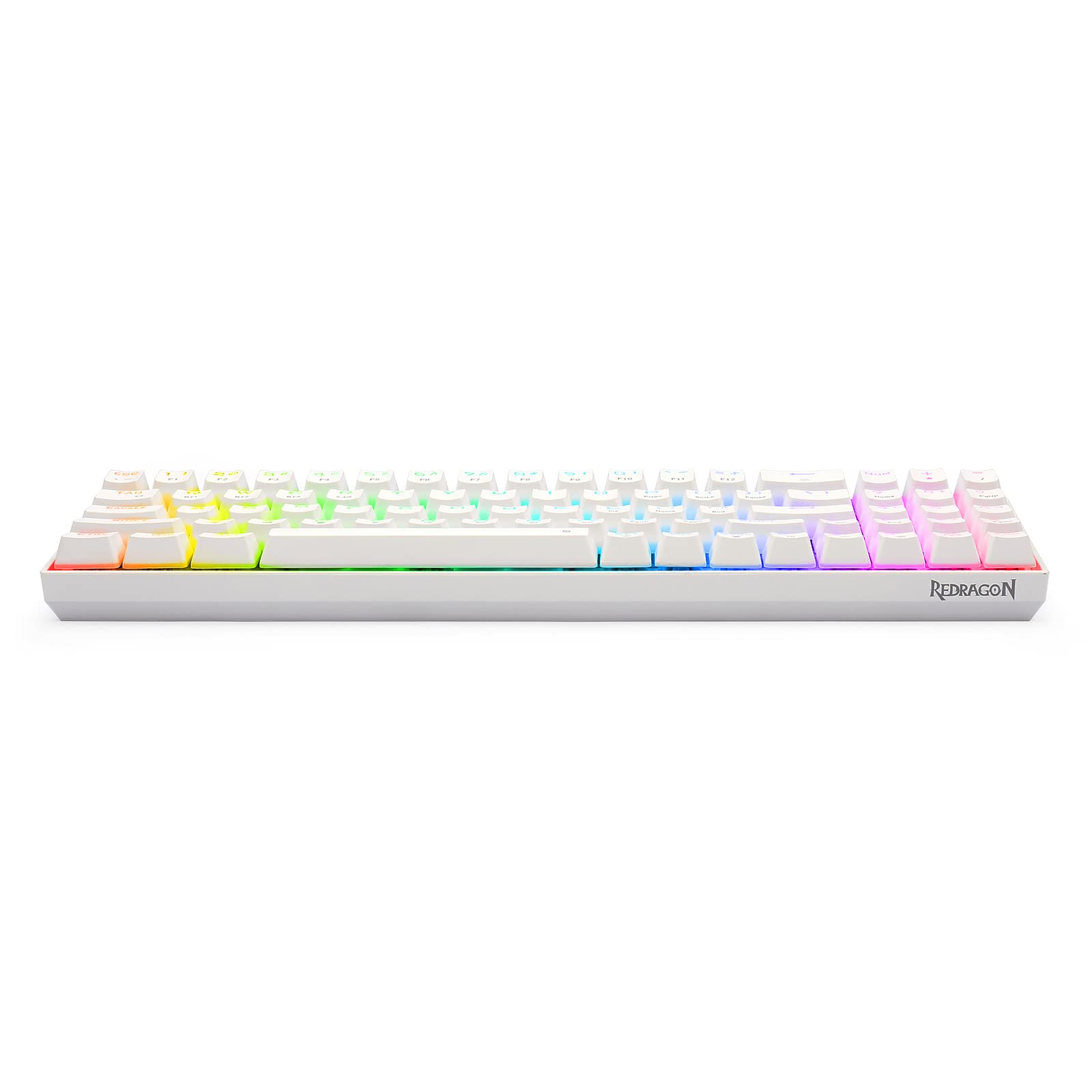 Redragon K627 Pro Mechanical Gaming Keyboard RGB LED Backlit 78 Key Wired/Wireless 2.4G and Bluetooth with Anti-Dust Brown Switches for PC Gamers (White)