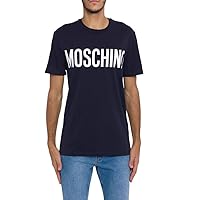 MOSCHINO Men's Navy Blue Logo Short Sleeve T-Shirt 50 L