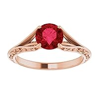 Round Cut Woodland 3 CT Engagement Ring 925 Silver/10K/14K/18K Solid Gold Elvish Ruby Ring Twig Leaf Red Ruby Ring Branch Ruby Ring July Birthstone Ring Anniversary Ring