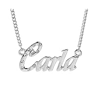 Carla Name Necklace 18K White Gold Plated Personalized Dainty Necklace - Jewelry Gift Women, Girlfriend, Mother, Sister, Friend, Gift Bag & Box