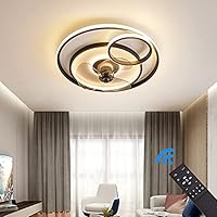 Ceiling Fan with LED Lighting Ceiling Lamp Fan 3338 Diameter 50 cm 96 W with Remote Control Light Colour/Brightness Adjustable Dimmable LED Ceiling Light Fan Ceiling Light (Fan 3338)